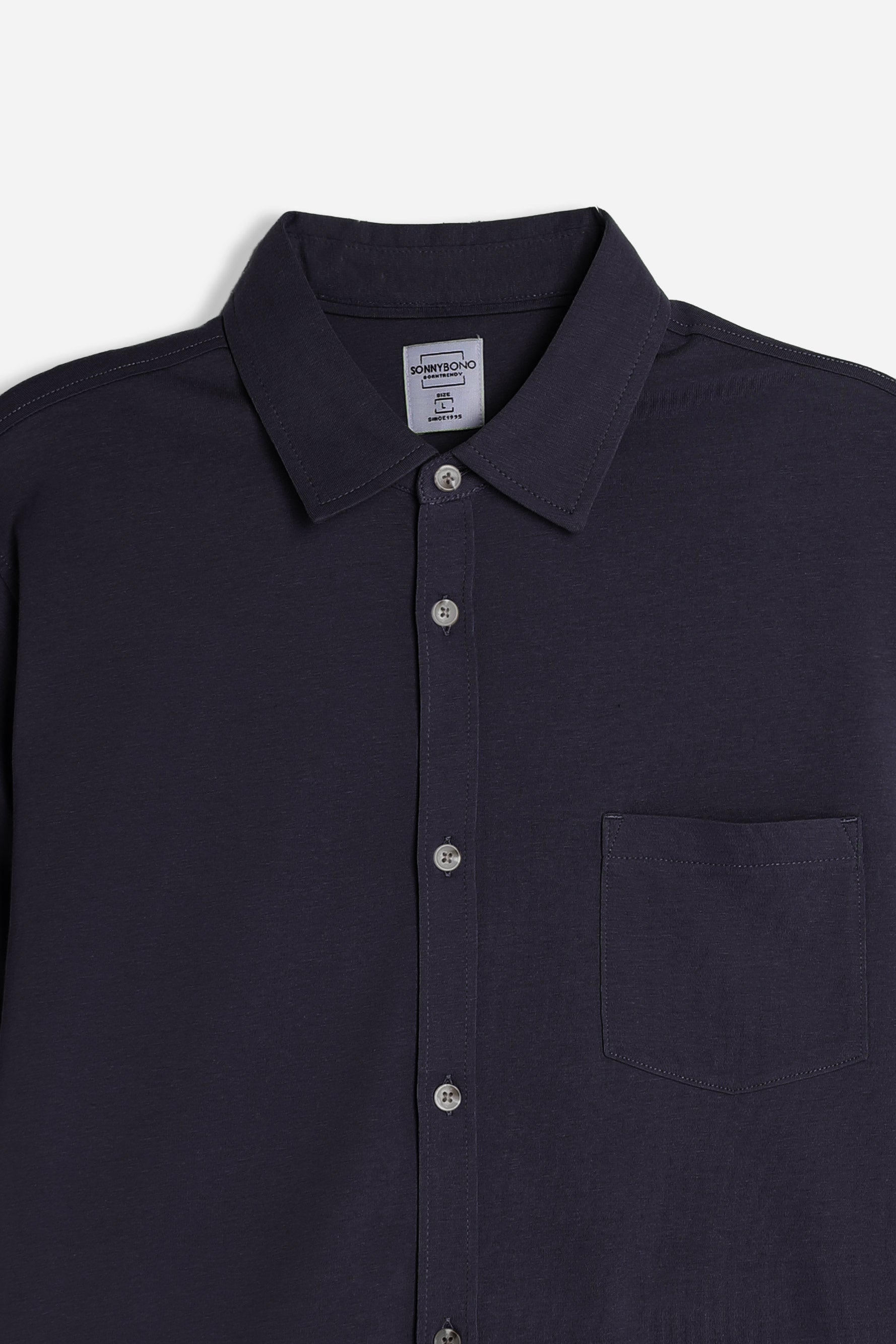 CAMICIA MEZZA MANICA IN JERSEY BLEU