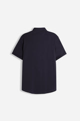 CAMICIA MEZZA MANICA IN JERSEY BLEU