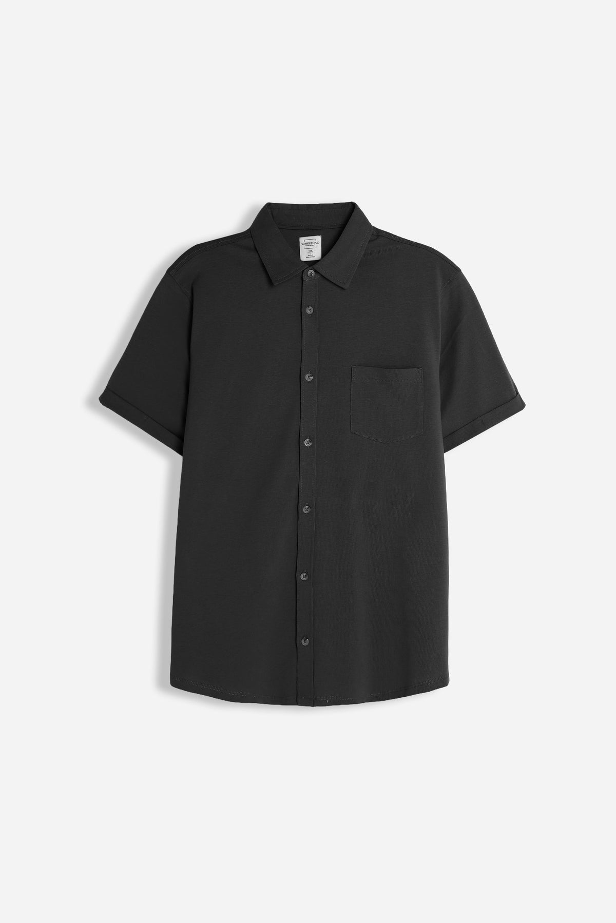 CAMICIA MEZZA MANICA IN JERSEY NERO