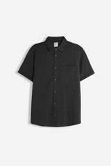 CAMICIA MEZZA MANICA IN JERSEY NERO