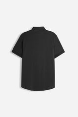 CAMICIA MEZZA MANICA IN JERSEY NERO