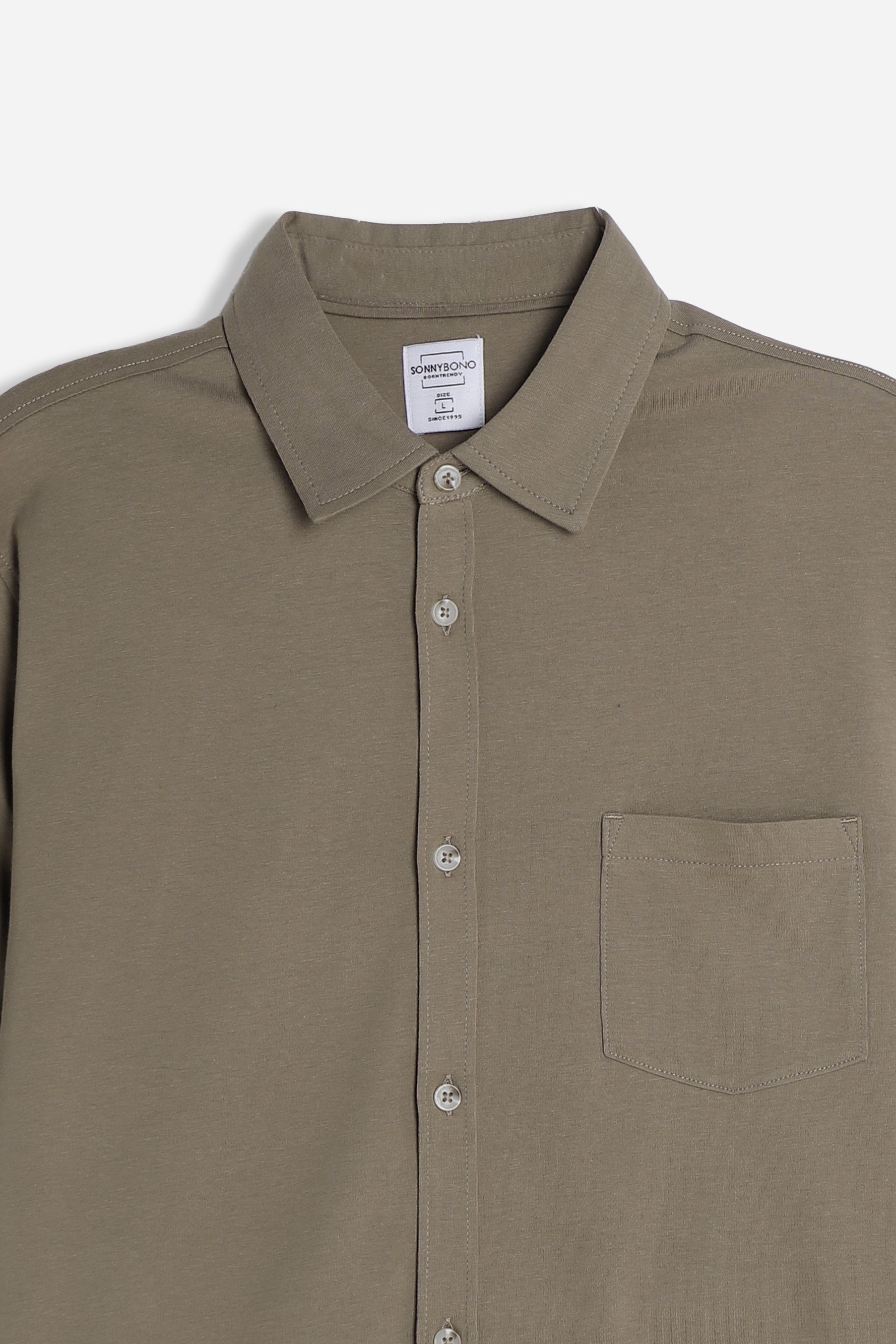 CAMICIA MEZZA MANICA IN JERSEY FANGO