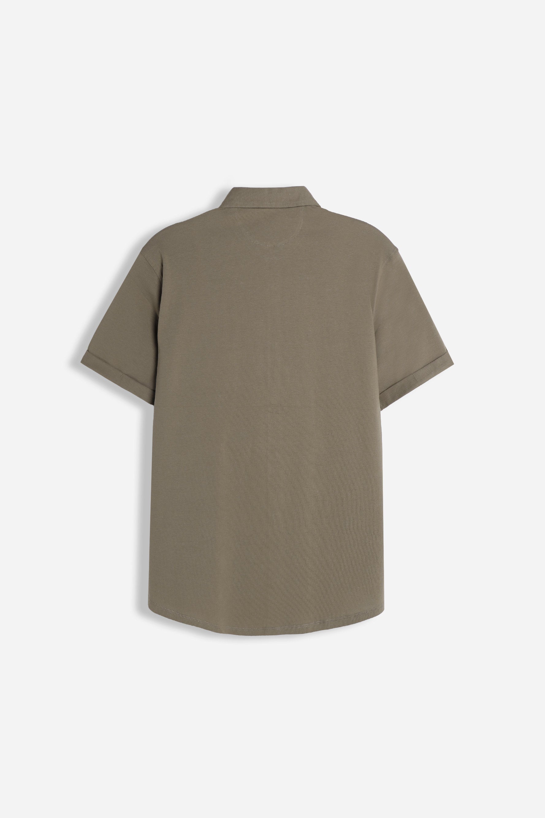 CAMICIA MEZZA MANICA IN JERSEY FANGO