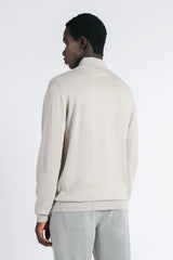 CARDIGAN CON COLLO ALTO BEIGE CHIARO