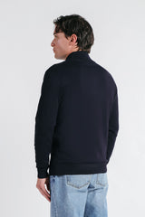CARDIGAN CON COLLO ALTO BLEU