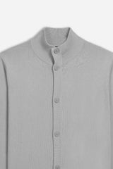 CARDIGAN CON COLLO ALTO BEIGE CHIARO