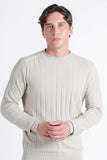 MAGLIA GIROCOLLO LAVORATA BEIGE CHIARO