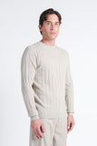 MAGLIA GIROCOLLO LAVORATA BEIGE CHIARO