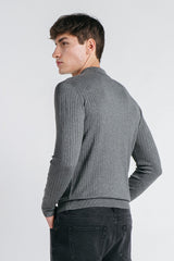 MAGLIA POLO IN COSTINA  CON MEZZA ZIP M G.MEDIO