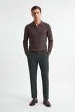 MAGLIA A COSTINA COLLO POLO MEZZA ZIP M TORTORA
