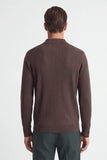 MAGLIA A COSTINA COLLO POLO MEZZA ZIP M TORTORA