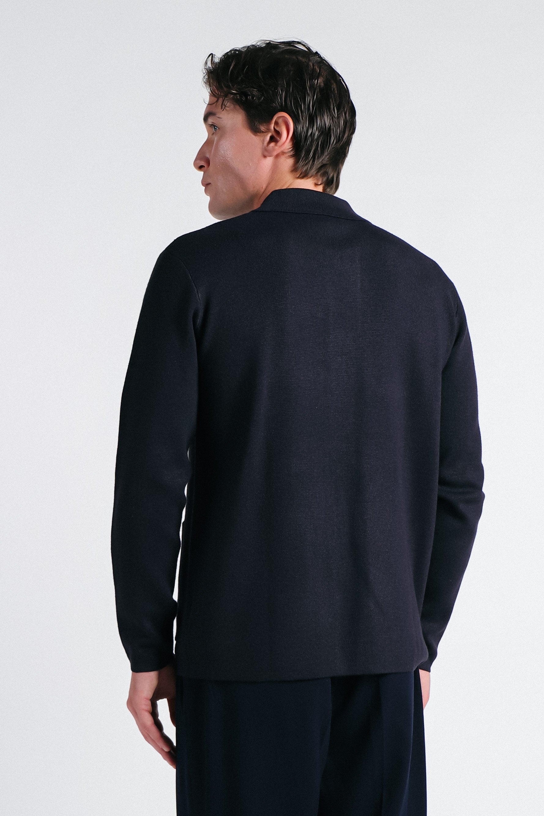 MAGLIA OVERSHIRT IN PUNTO MILANO BLEU - Sonnybono