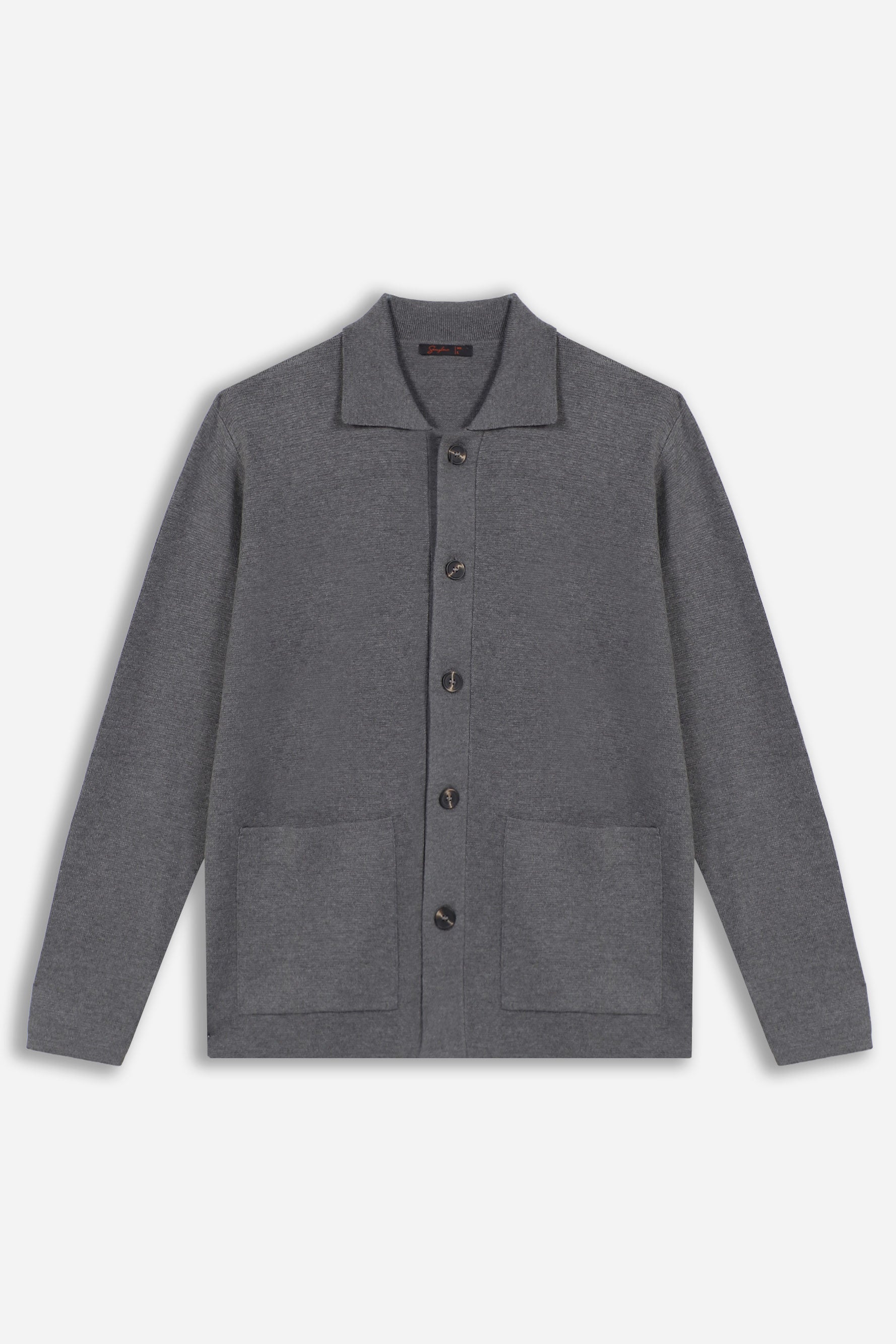 MAGLIA OVERSHIRT IN PUNTO MILANO GRIGIO MEDIO - Sonnybono