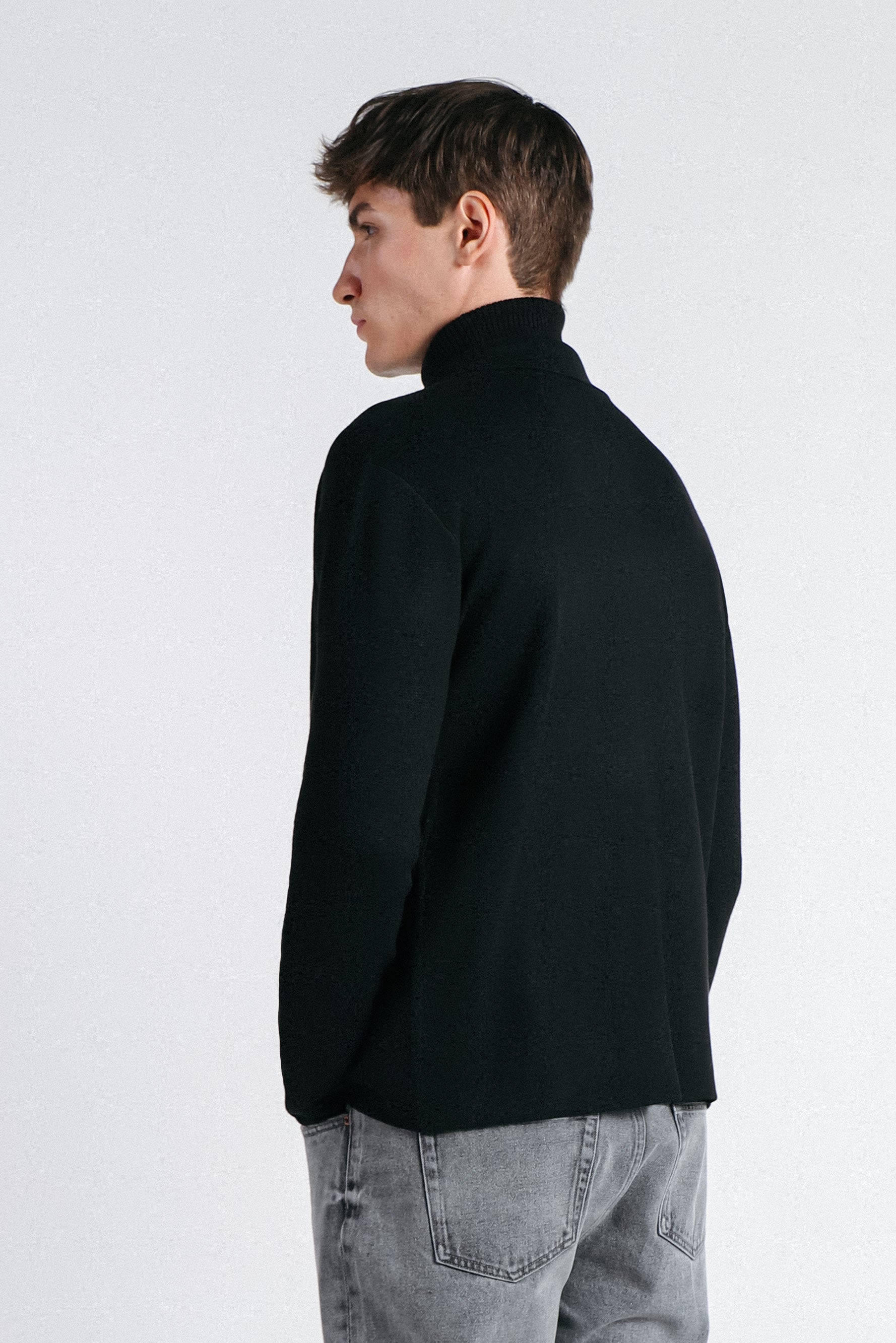 MAGLIA OVERSHIRT IN PUNTO MILANO NERO - Sonnybono