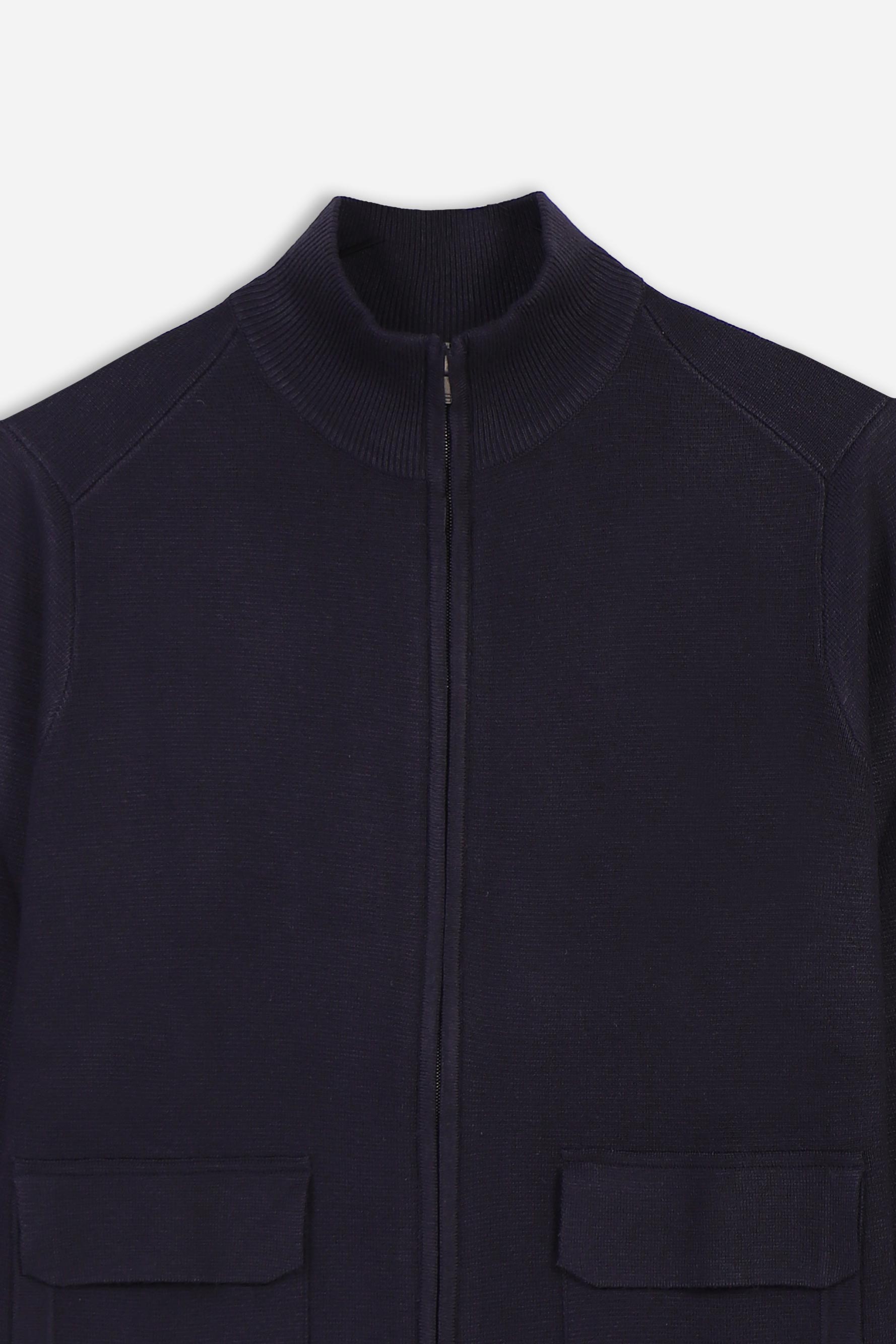 MAGLIA BOMBER IN PUNTO MILANO BLEU - Sonnybono