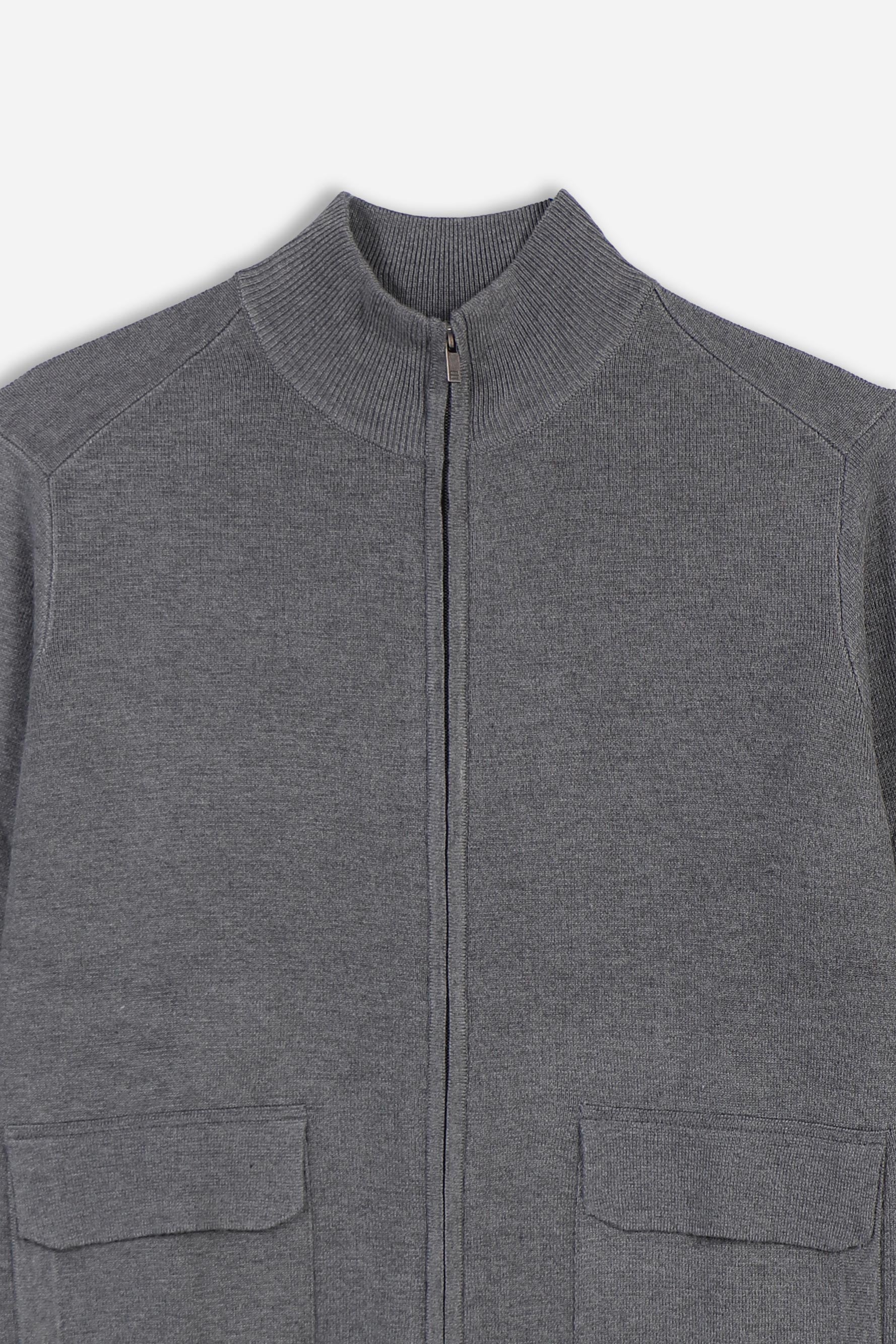 MAGLIA BOMBER IN PUNTO MILANO GRIGIO MEDIO - Sonnybono