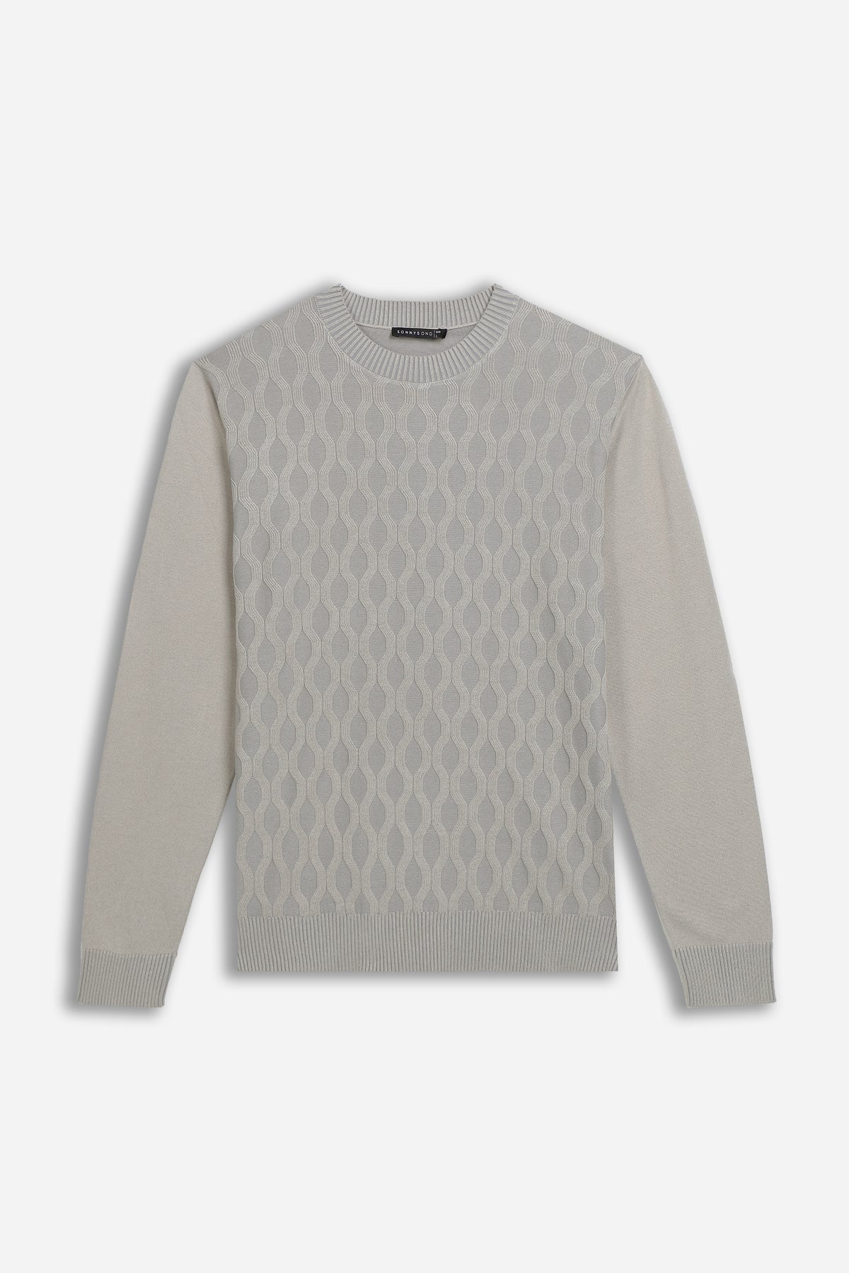 MAGLIA CON LAVORAZIONE SUL DAVANTI BEIGE CHIARO
