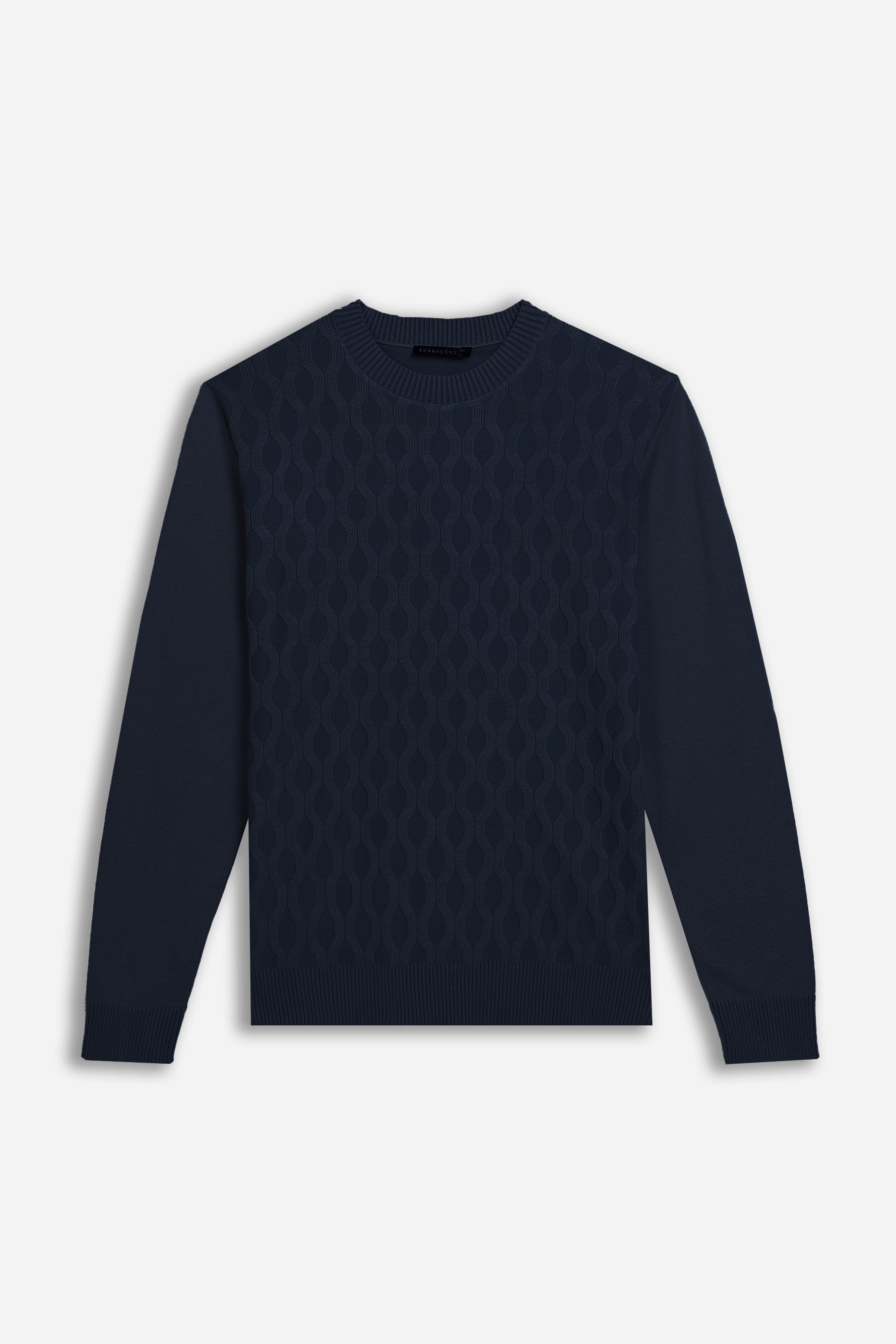 MAGLIA CON LAVORAZIONE SUL DAVANTI BLEU