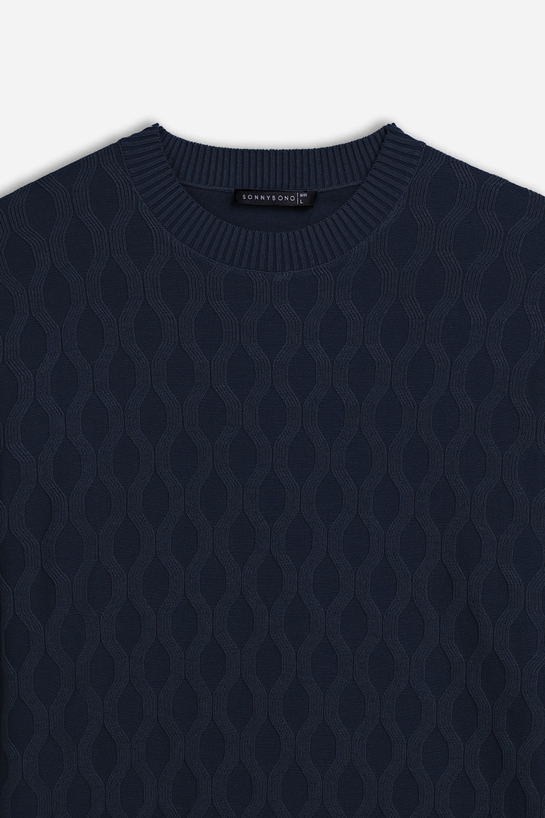 MAGLIA CON LAVORAZIONE SUL DAVANTI BLEU