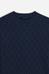MAGLIA CON LAVORAZIONE SUL DAVANTI COBALTO