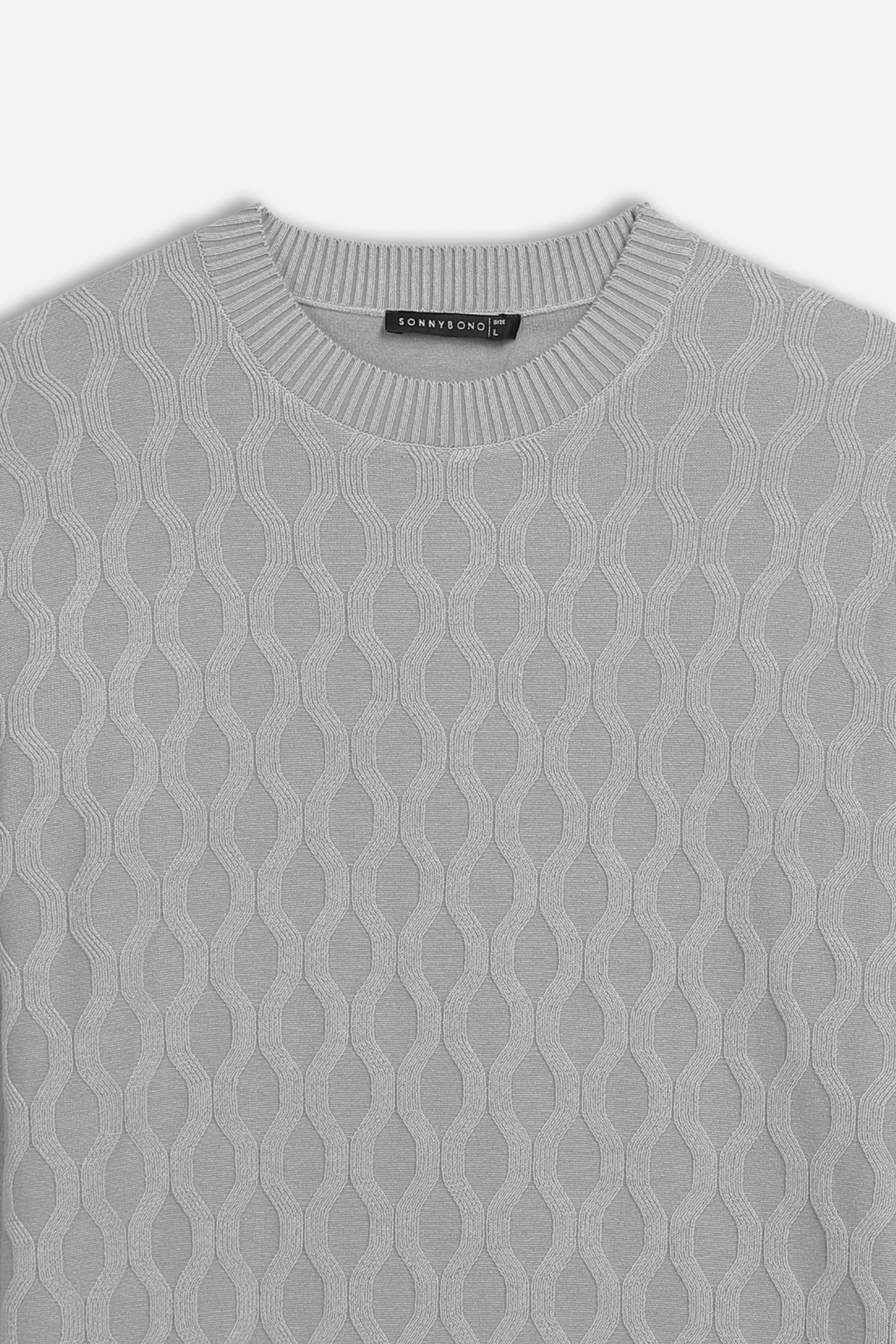 MAGLIA CON LAVORAZIONE SUL DAVANTI GRIGIO PERLA