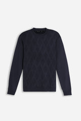 MAGLIA GIROCOLLO STRUTTURATA VANISE' BLEU