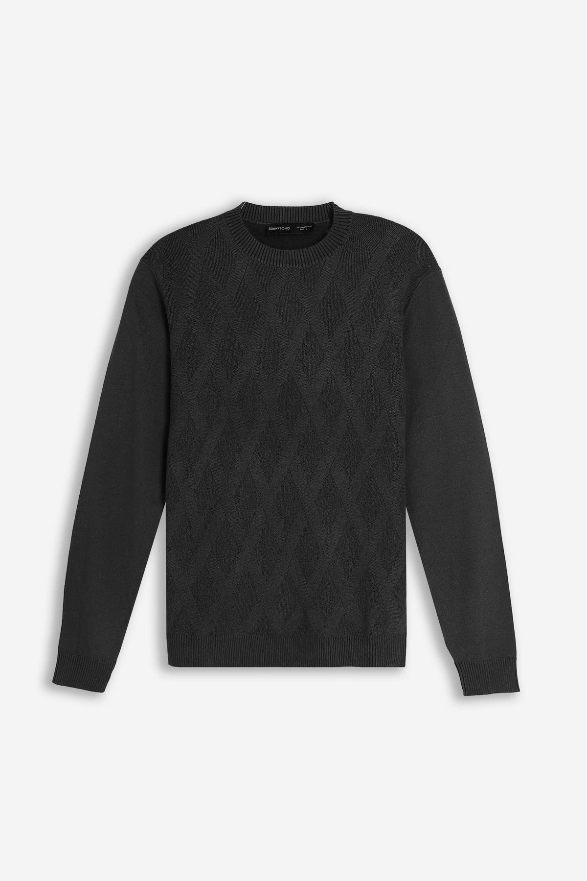 MAGLIA GIROCOLLO STRUTTURATA VANISE' NERO