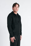 MAGLIA CON ZIP E CAPPUCCIO IN PUNTO MILANO NERO - Sonnybono