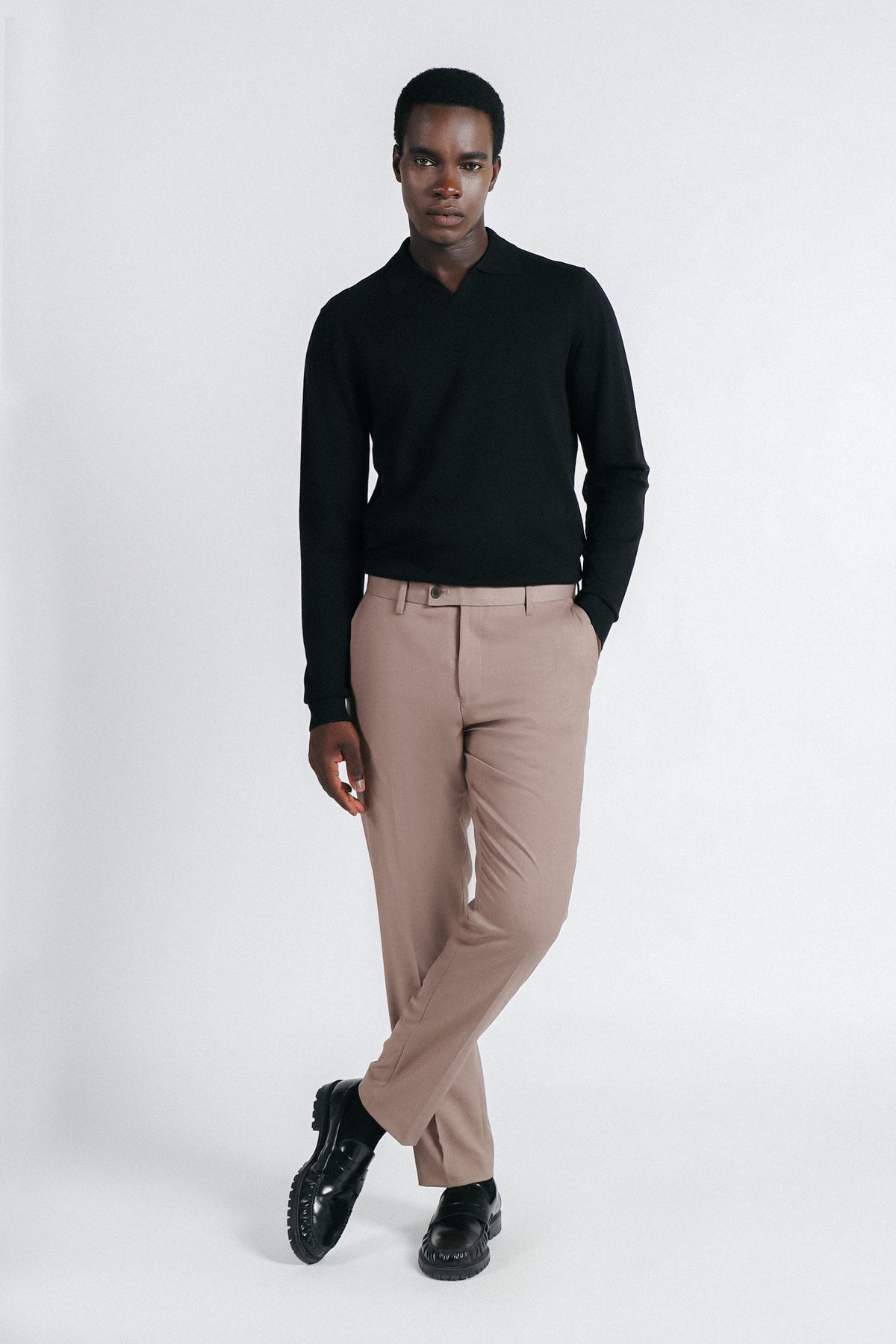 MAGLIA POLO CON COLLO DERBY NERO