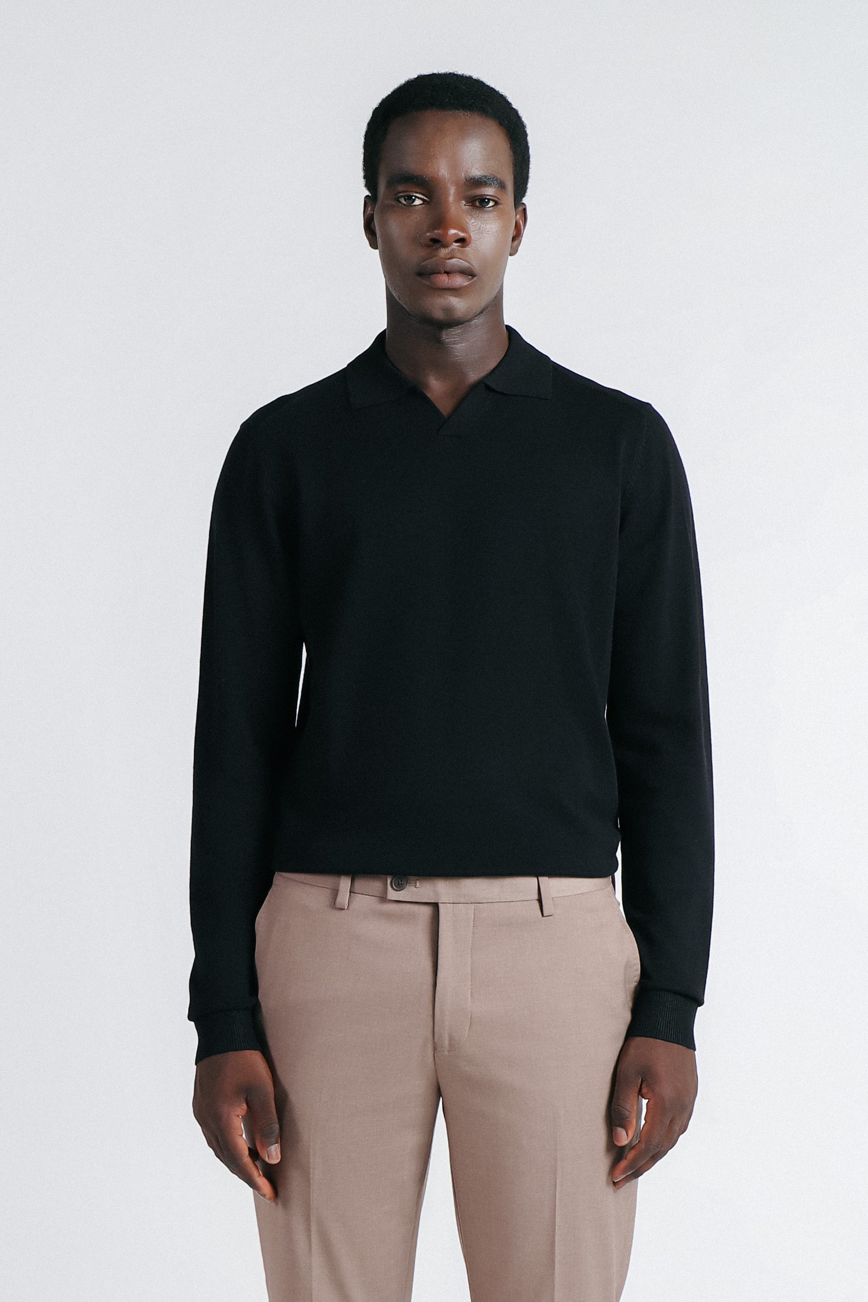 MAGLIA POLO CON COLLO DERBY NERO