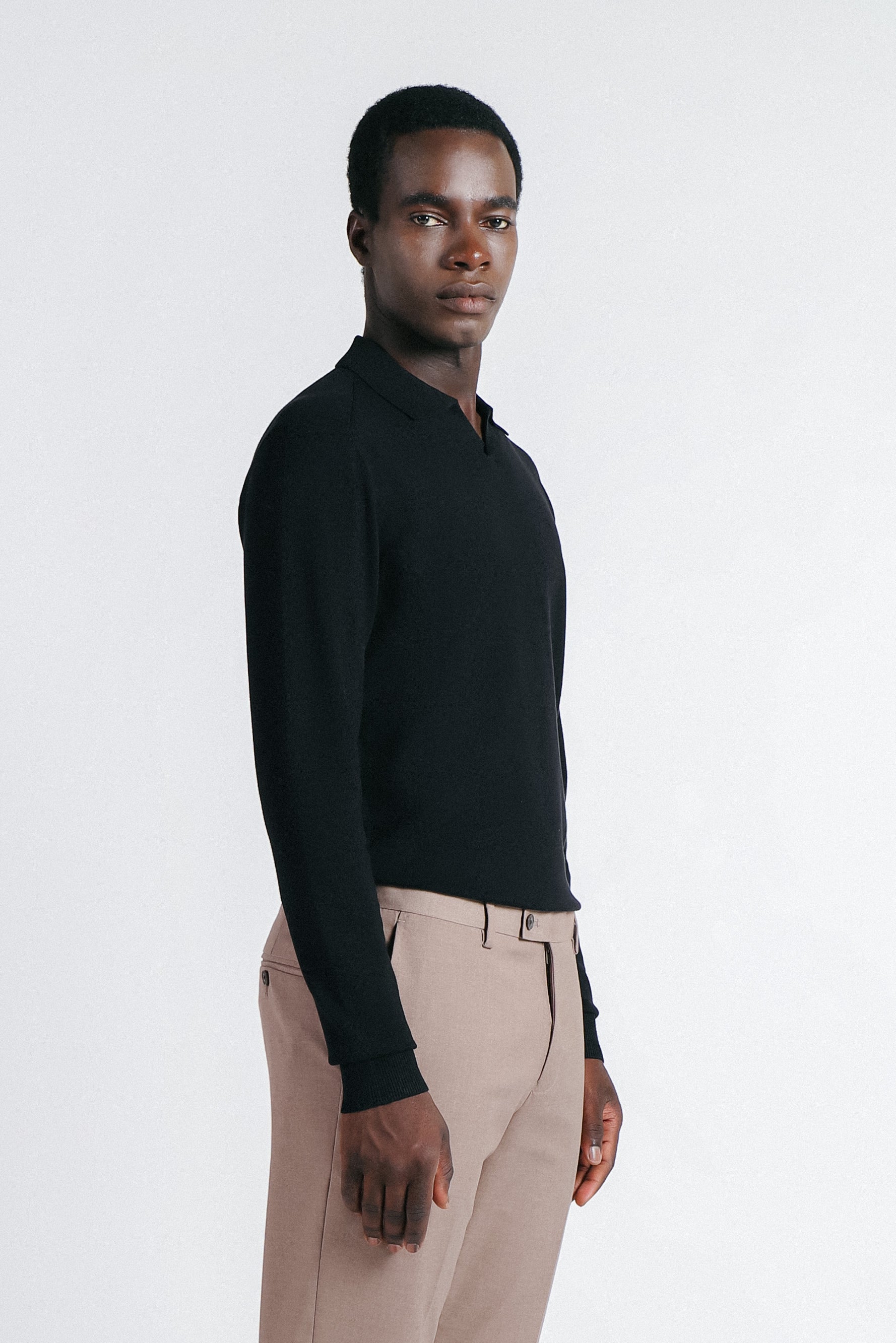 MAGLIA POLO CON COLLO DERBY NERO