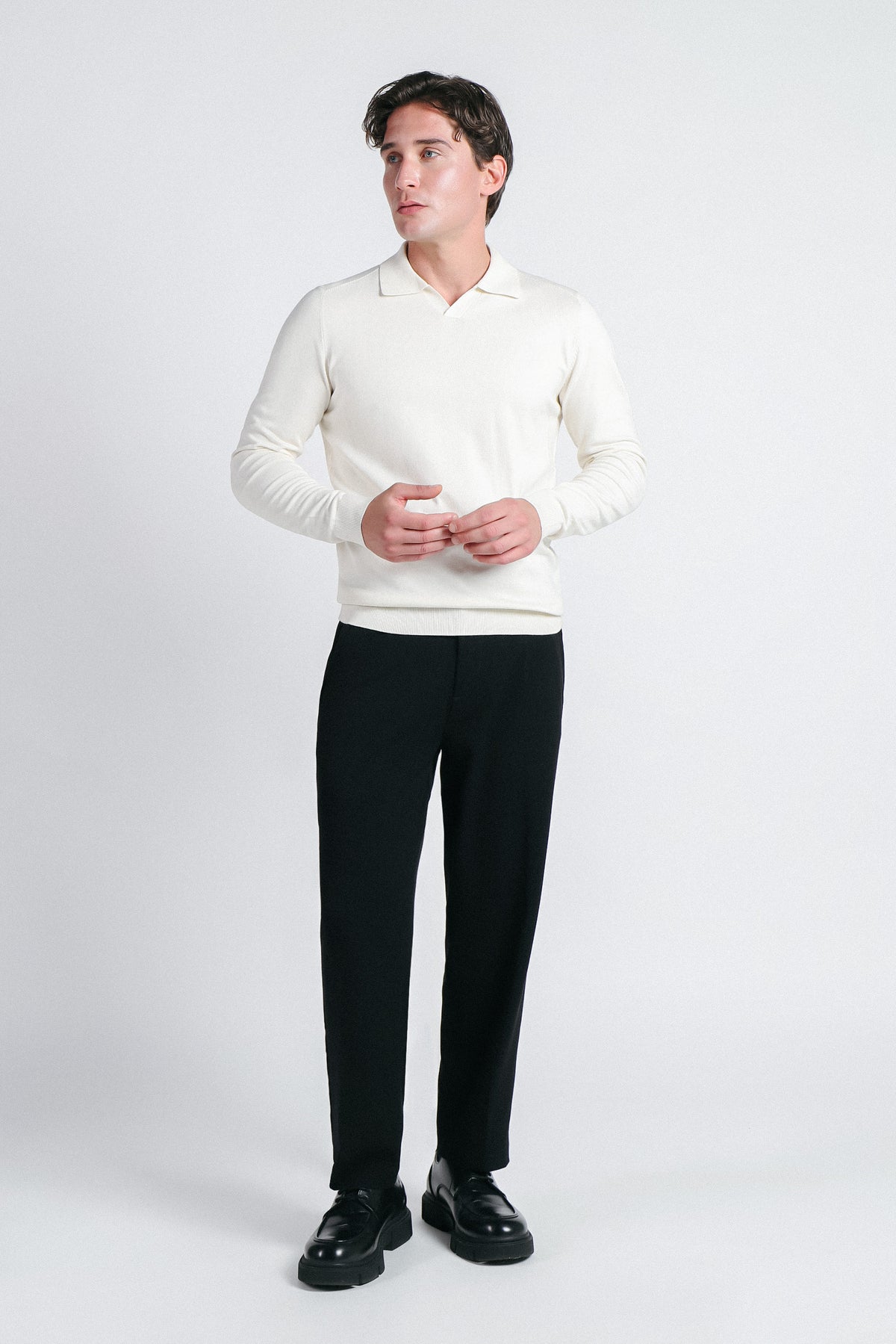 MAGLIA POLO CON COLLO DERBY PANNA