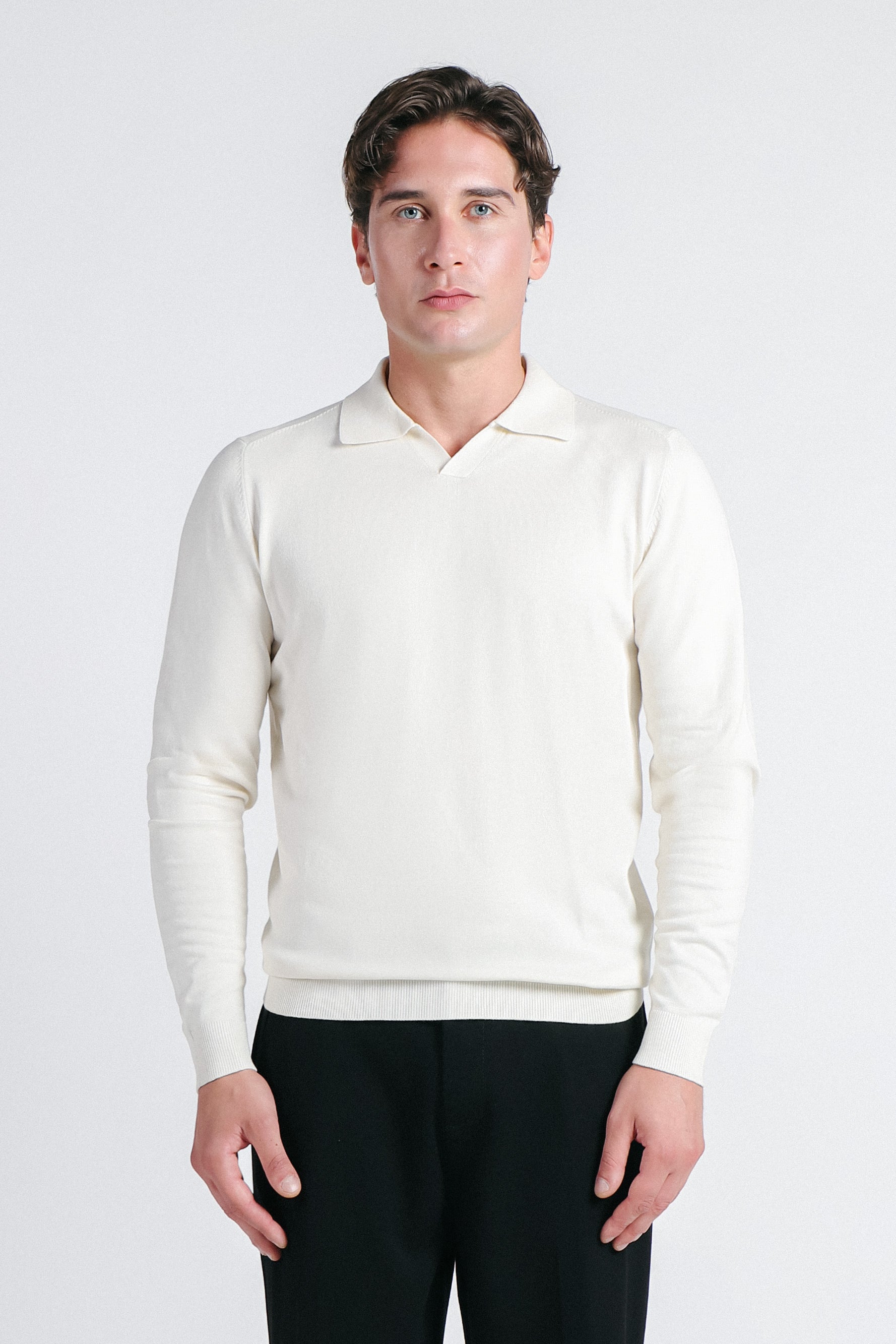 MAGLIA POLO CON COLLO DERBY PANNA