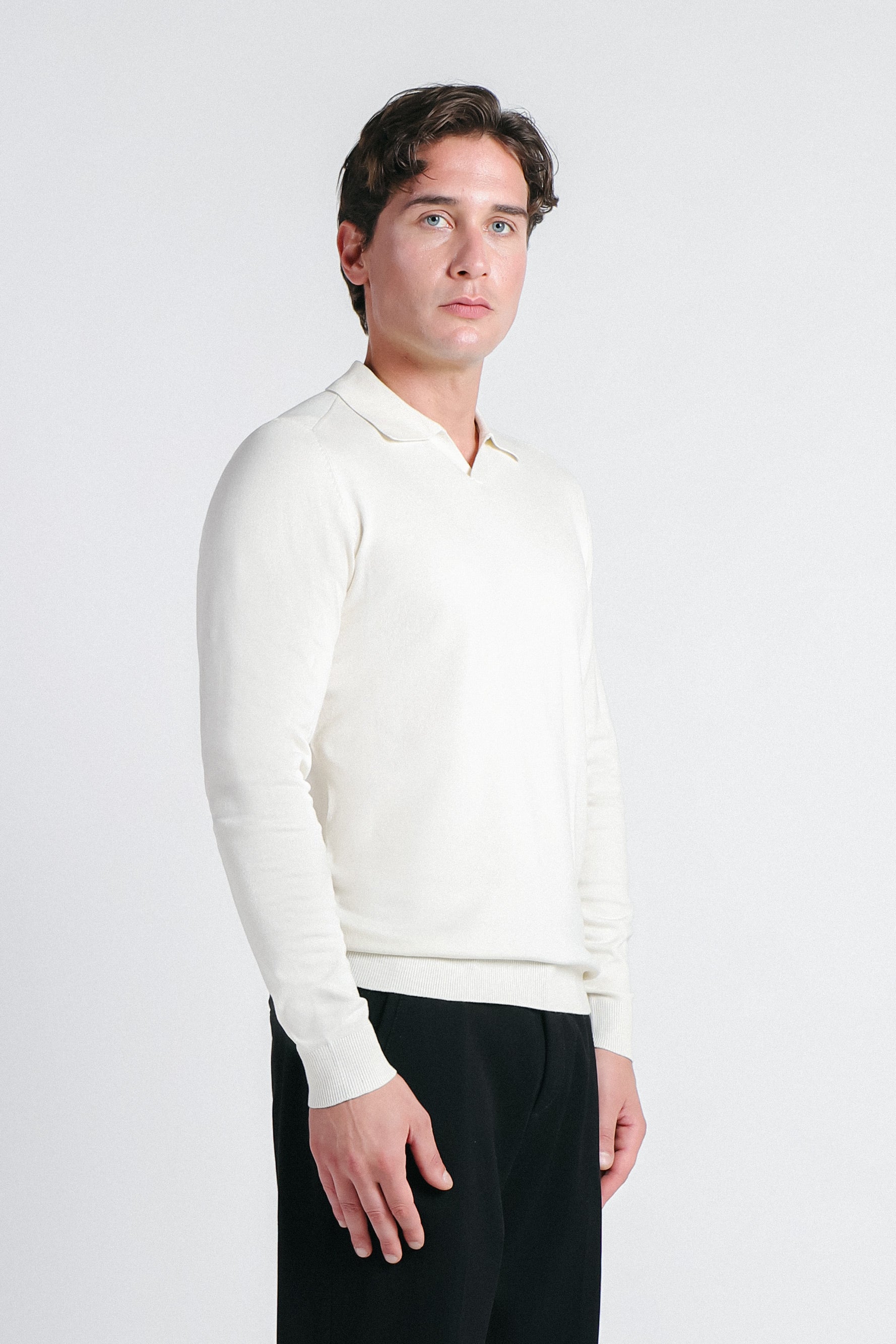 MAGLIA POLO CON COLLO DERBY PANNA