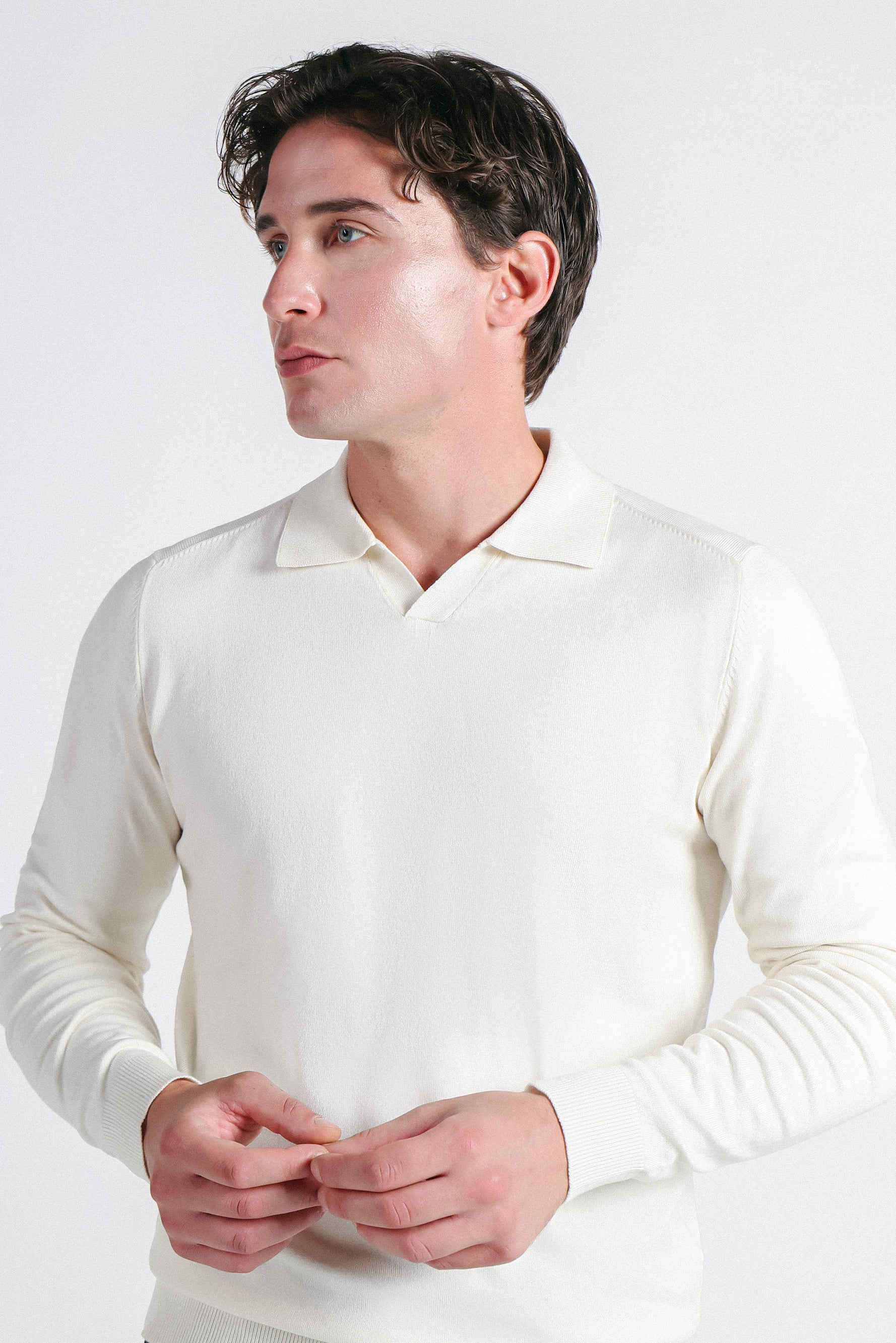 MAGLIA POLO CON COLLO DERBY PANNA