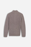 MAGLIA FULL ZIP COLLO IN PIEDI IN COSTINA SABBIA - Sonnybono