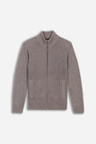 MAGLIA FULL ZIP COLLO IN PIEDI IN COSTINA SABBIA - Sonnybono