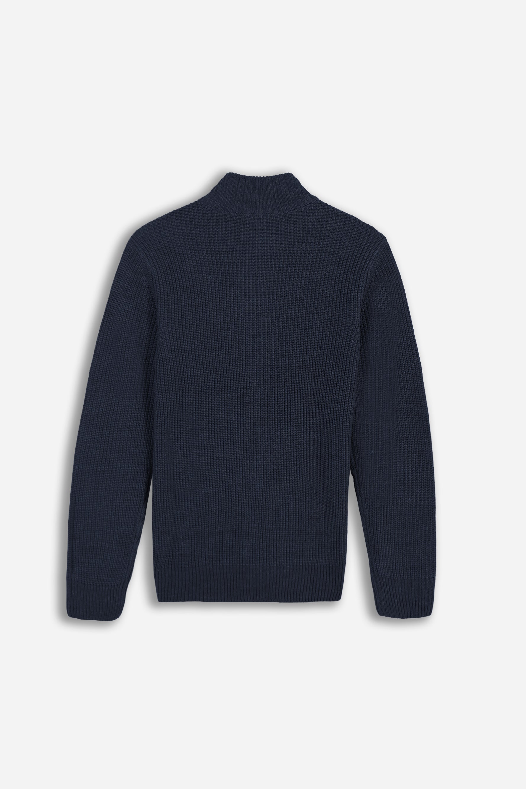 MAGLIA FULL ZIP COLLO IN PIEDI IN COSTINA BLEU - Sonnybono