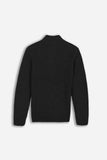 MAGLIA FULL ZIP COLLO IN PIEDI IN COSTINA NERO - Sonnybono