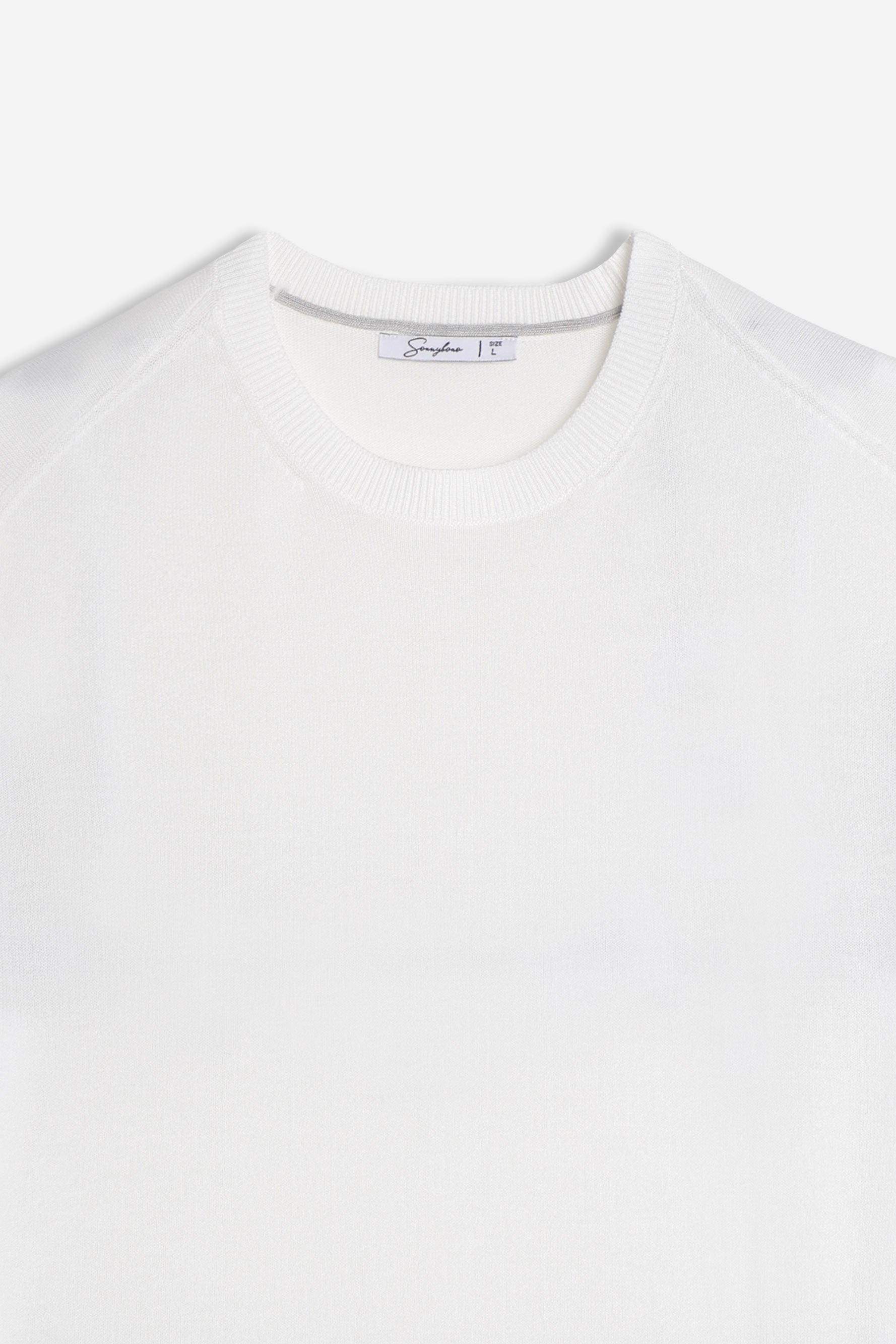 T-SHIRT GIRCOLLO IN MAGLINA BIANCO