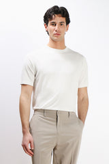 T-SHIRT GIRCOLLO IN MAGLINA BIANCO