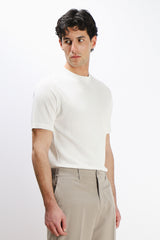 T-SHIRT GIRCOLLO IN MAGLINA BIANCO