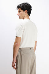 T-SHIRT GIRCOLLO IN MAGLINA BIANCO