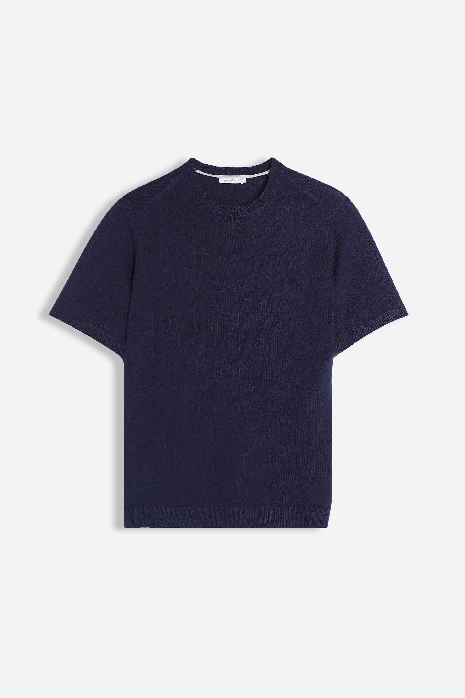 T-SHIRT GIRCOLLO IN MAGLINA BLEU
