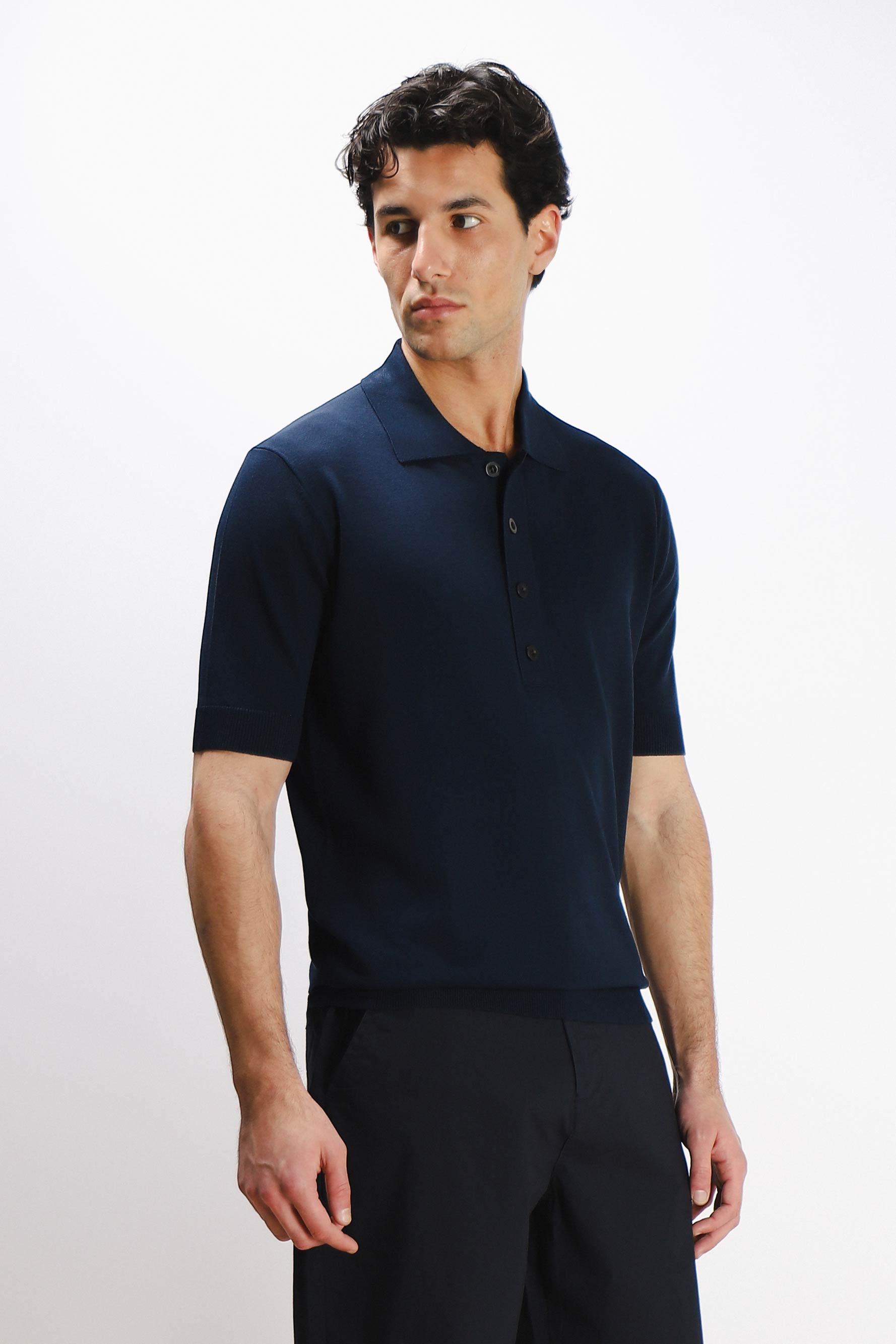 POLO IN MAGLINA BLEU