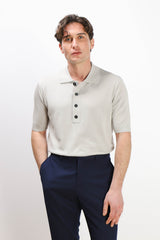 POLO IN MAGLINA GRIGIO GHIACCIO