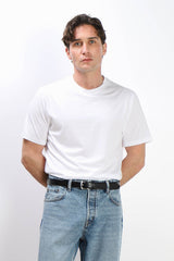 T-SHIRT GIROCOLLO IN COTONE MORBIDO BIANCO