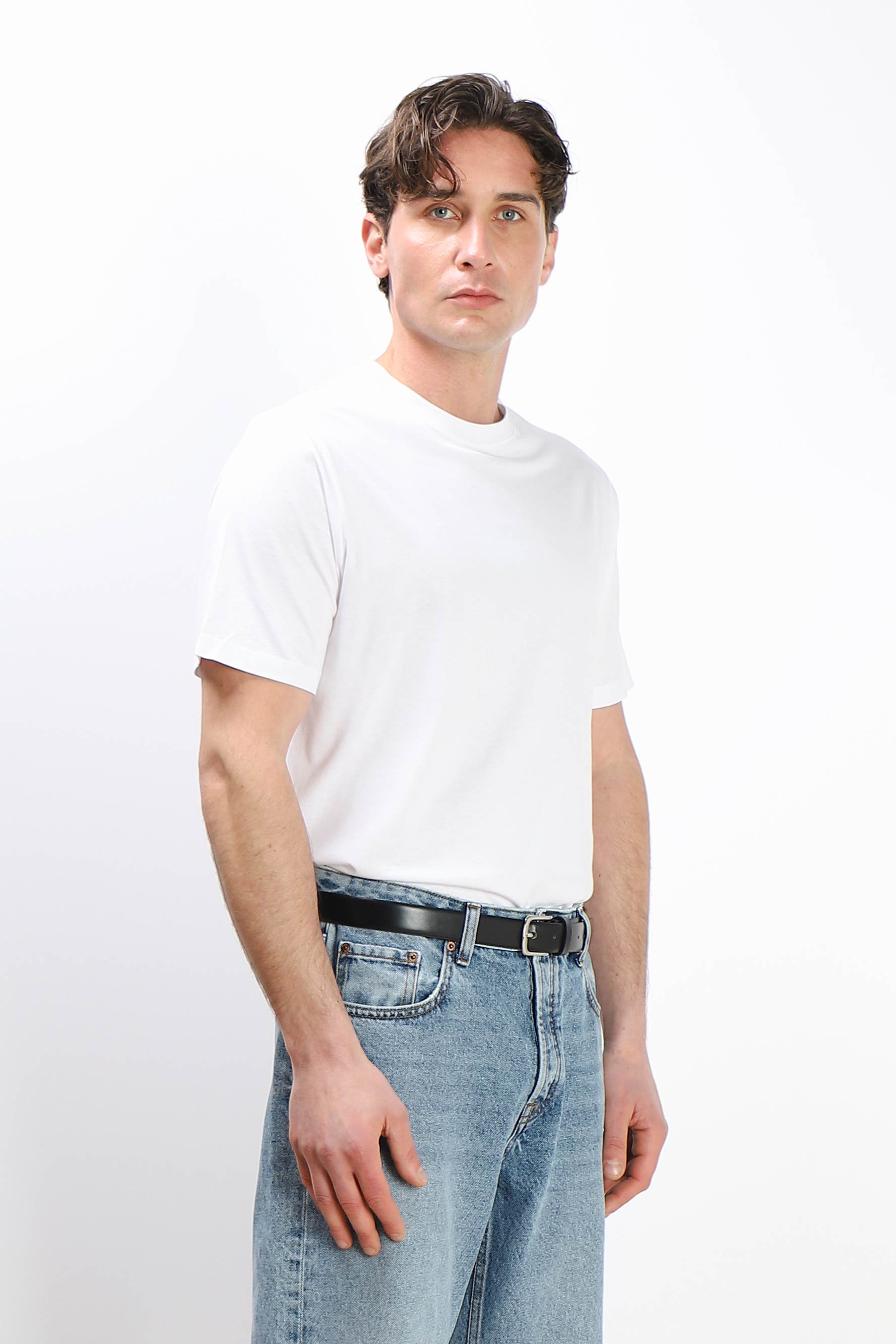 T-SHIRT GIROCOLLO IN COTONE MORBIDO BIANCO