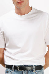 T-SHIRT GIROCOLLO IN COTONE MORBIDO BIANCO