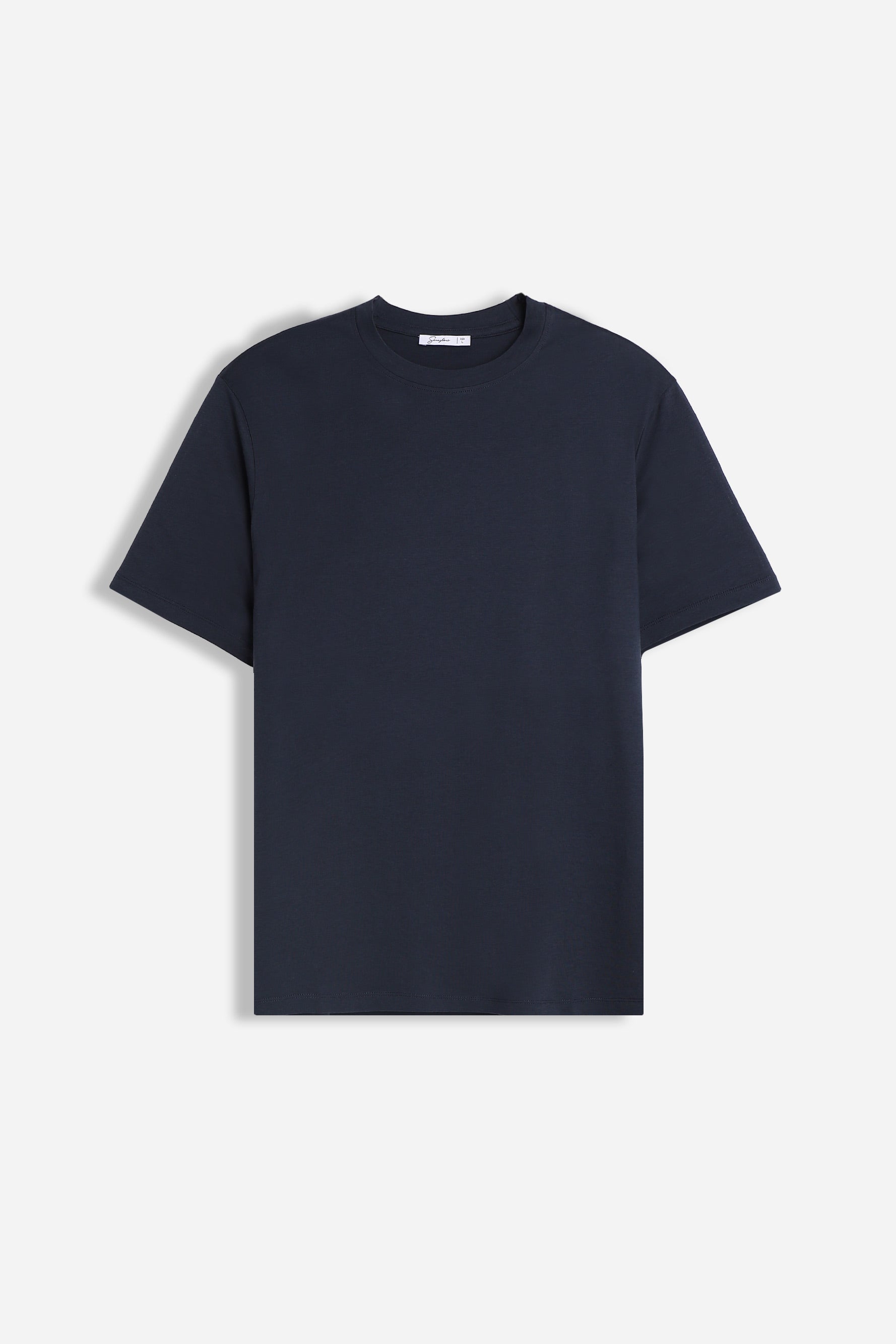 T-SHIRT GIROCOLLO IN COTONE MORBIDO BLEU
